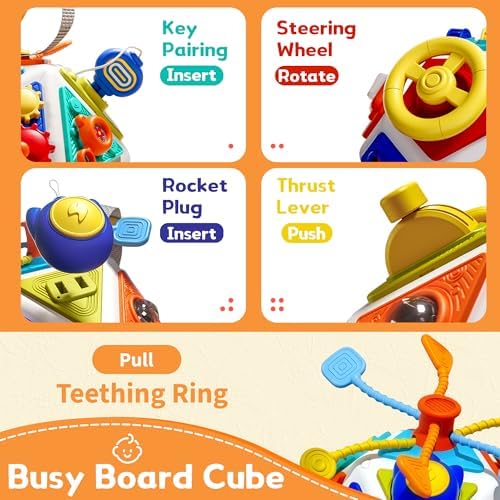 22 in 1 Busy Board，Activity Cube Montessori Sensory Fine Motor Skills Toys — view 2