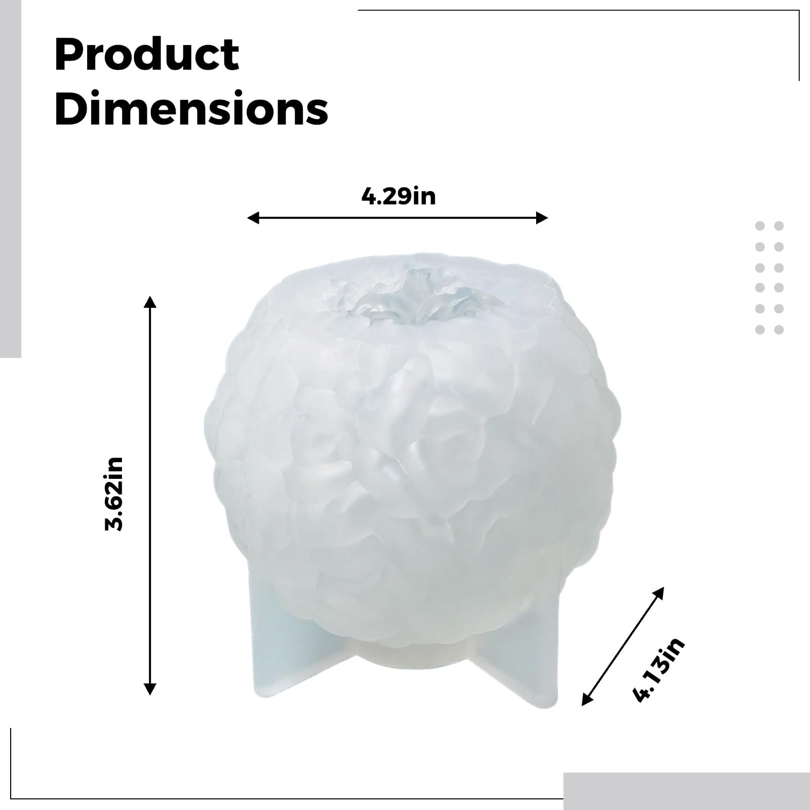 Große Silikon-Rosenform, 3D-Rosenblüten-Kugel für Kerzen, handgemachte Seife, Lotion Bar, Wachs und Aromatherapie-Diffuser-Steine, für Schreibtischdekor, 4,3 x 4,1 x 3,6 in / 10,9 x 10,5 x 9,2 cm