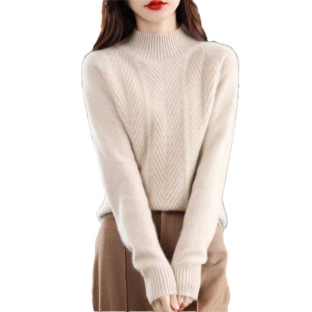 Vogrtcc Top Maglione da Donna in Lana con Colletto A O