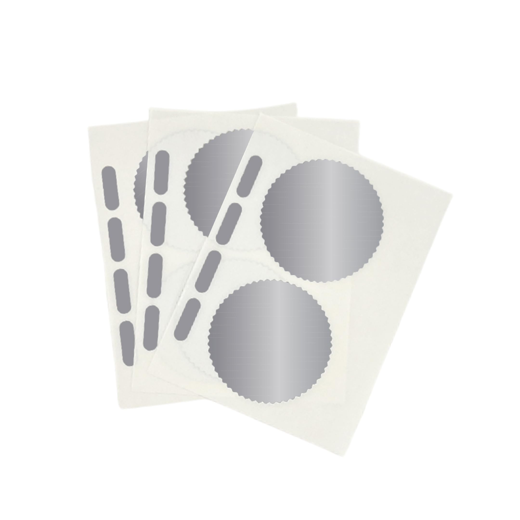 Pack of 72 Silver Foil Company Seals Labels 50mm - Self-Adhesive Embossed Style Certificate Seals for Documents, Certificates, Awards, Invitations & Corporate Use, Office Supplies