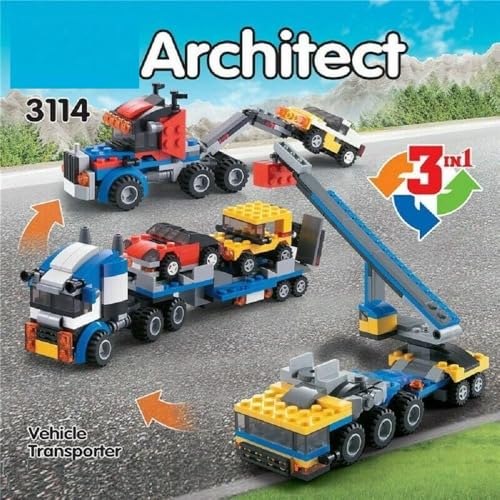 Image of Bestie Toys Creator Building Blocks 3 In 1 Jeep, Car & Truck Vehicle For Boys, Educational DIY Brick Building Block Set (264 Pieces)