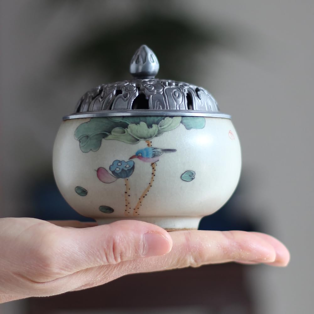 Porta incenso in ceramica bruciatore di aromaterapia per interni retrò bruciatore di incenso in stile cinese creativo aromaterapia bruciatore decorazione per la casa bruciatore di incenso a flusso