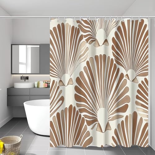 Rideau de douche tissu polyester avec 12 crochets lavable en machine - 2