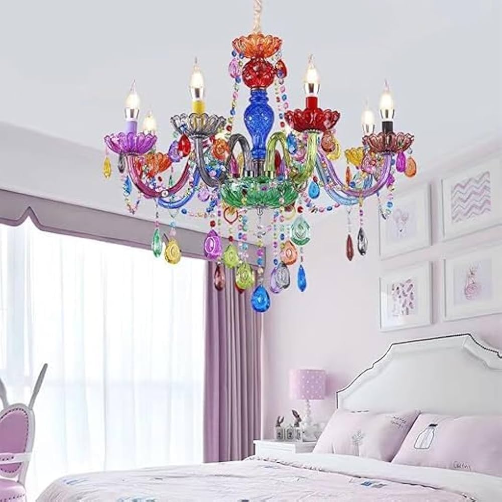 KOIZUMI LEDシャンデリア ピンク 姫部屋インテリア ガラス細工 8灯 KOIZUMI LEDシャンデリア ピンク 姫部屋インテリア ガラス細工 8