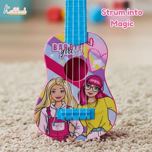 Image of Mattel Barbie Theme Big Guitar Toy for Kids - Pink Musical Instrument for Girls Age 3+ | Interactive Sound & Educational Play | Lightweight & Safe Design |