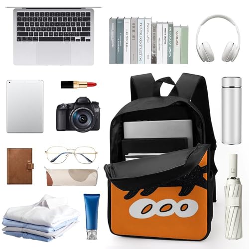 Mochila de hombro 17 pulg impermeable gato negro naranja miniatura 3