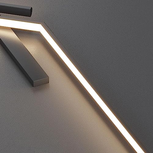 Aplique de pared LED moderno de tira larga para iluminación interior 7