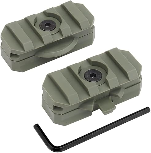 2 piezas de rotación de 360 grados para casco de montaje en riel lateral, guía de arco ajustable para ranura Picany de 0.748in, accesorios tácticos