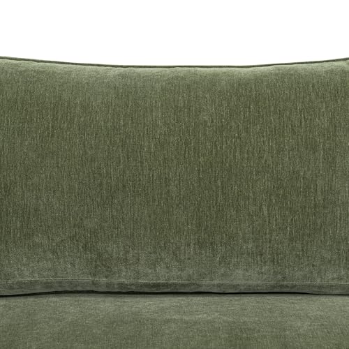 Image of Poly & BARK Marcel Left-Facing Corner Sectional with Extra-Wide Chaise - Upholstered in Sagano Green Fabric - Deep, Relaxed Modern Design with Feather-Blend Cushions for Living Room Comfort and Style