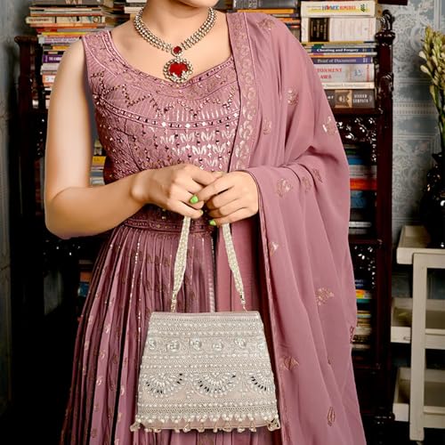 Image of Nevis Stylish Embroidery Unique Desing Traditional Wedding Party Handheld Portli Bag For Women
