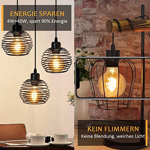 Edison Vintage Gloeilamp E27, E27 LED Vintage Dimbaar 4W Retro LED Lamp Warm Geel 2700K Edison Gloeilamp E27 Vintage… - Afbeelding 4