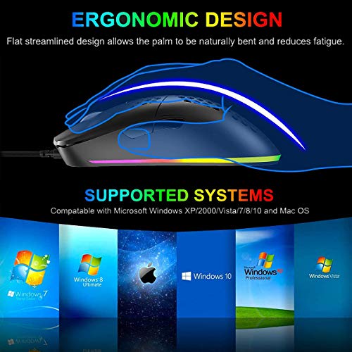 AIRENA-Souris-Gamer-Souris-Gaming-PC-avec-Effets-declairage-RGB-7200-DPI-reglable-6-Boutons-programmables-Conception-de-Souris-Ergonomique-pour-Gaming-OrdinateurLaptopMac