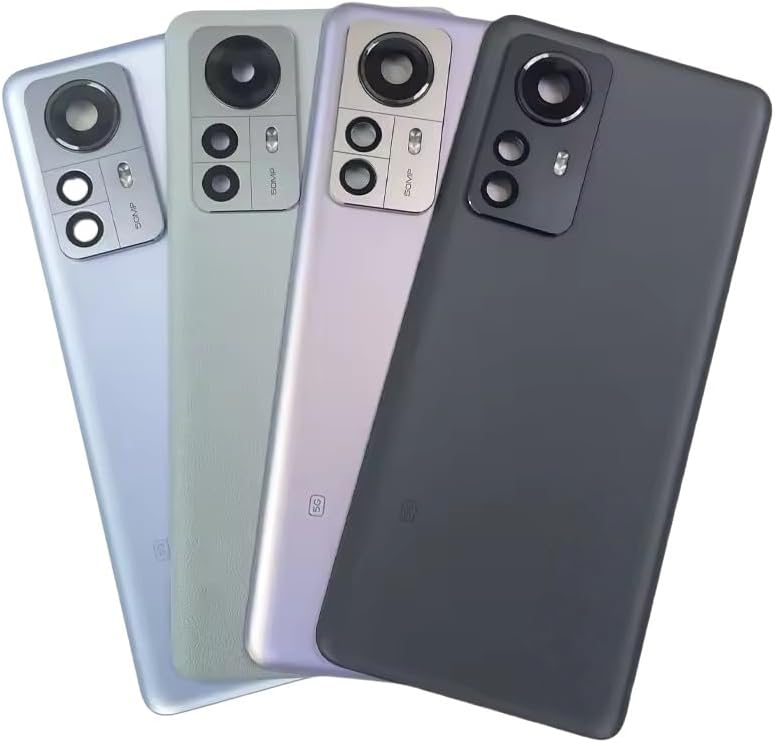 for Xiaomi Mi 12 Pro Back Glass Battery Door Cover Replacement, Rear Housing Case with Camera Lens, for Mi 12 Pro Rear Glass Panel Back Cover Repair Parts (Green (Plastic))