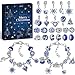 KAZATE Adventskalender 2024 Mädchen Schmuck, Frauen Weihnachtskalender Füllung Charms Armband Teenager kinder Schmuck Bastelset, Damen Weihnachts Geschenk 22 Diy Girls Charm Blau Perlen 2 Armbänder Kalender 2024 günstig Kaufen-KAZATE Adventskalender 2024 Mädchen Schmuck, Frauen Weihnachtskalender Füllung Charms Armband Teenager kinder Schmuck Bastelset, Damen Weihnachts Geschenk 22 Diy Girls Charm Blau Perlen 2 Armbänder