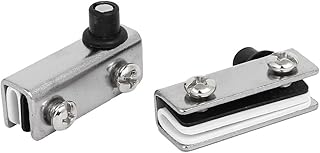 Aexit 3mm-5mm Glass Fall Protection Thickness Metal Pivot Hinge Clamp Shelf Clip Silver Safety Clips Tone 2pcs