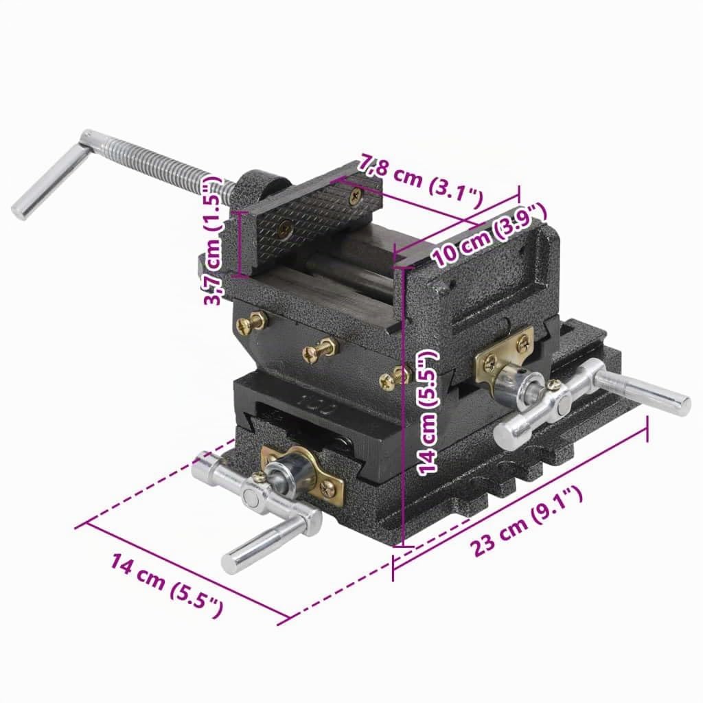 vidaXL Pinze Manuali con Slitta Trasversale per Trapano a Colonna 78 mm Morsa