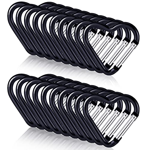 Ferraycle 20 Pieces Heart Shape Keychain Clip Aluminum Alloy Keychain Clip Spring Snap Hook Spring Loaded Snap Hook Multifunctional for Home Outdoors Camping Hiking Fishing