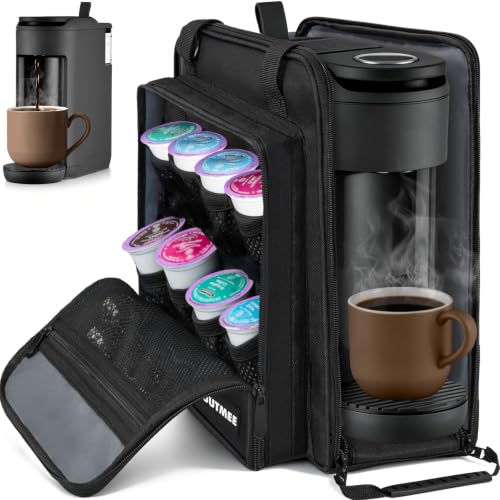 Image of Coffee Maker Carrying Bag Compatible with Keurig K-Mini Mate, Single Serve Coffee Brewer Portable Storage Bag with Extra Pockets, Storage Tote Case With Multiple Pockets for K-Cup