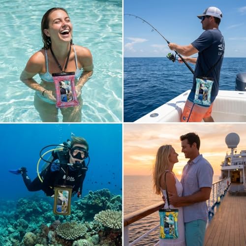 Salt Life Floating Waterproof Phone Case– IPX8 100% Waterproof Phone Case that Floats in Water, Universal Phone Dry Bag with Touchscreen Clear Window, Secure Seal Closure & Lanyard (Catch Me) - image 7