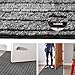 AYOHA Runner Rug 2' x 9' Indoor/Outdoor Carpet for Hallway Kitchen Entryway Patio Lobby Garage Deck Area Rugs with Natural Non-Slip Rubber Backing, Gray/Black Strip (Available for Custom Sizes)
