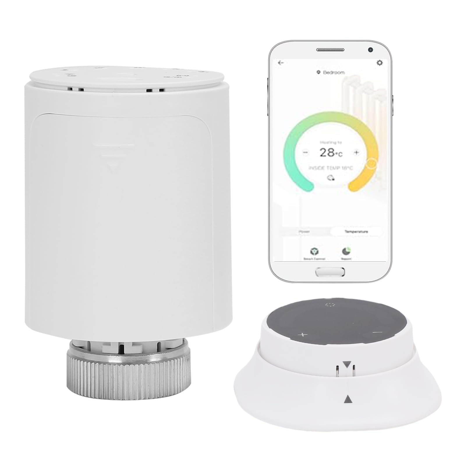 LICAEVEY Intelligentes Thermostat mit Gruppensteuerung für Große Räume, Tragbares Zigbee+RF-Thermostat für Bis zu 8 Heizkörper, Kompatibel mit Tuya-App und Fernbedienungssensor (SEA889-WIFI(TY))