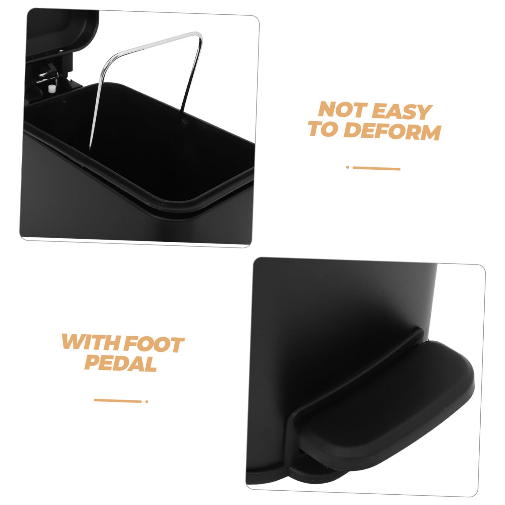 SEWACC Papelera Pedal Acero Inoxidable con Tapa y Base Delgada Cubo Basura Manos Libres para Oficina y Hogar Diseño Antiolor para Espacios Reducidos