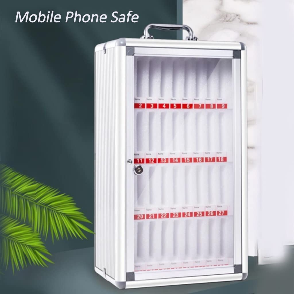 Porta cellulare da parete in lega di alluminio con serratura - Supporto da tavolo a 36 slot per telefoni ideale per uffici, scuole ed eventi