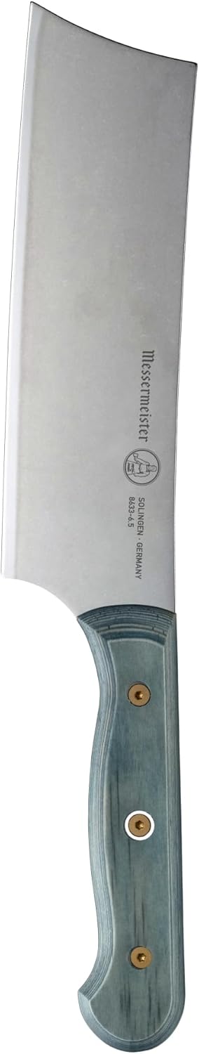 Messermeister Custom 6.5” Nakiri Knife, Indigo Blue - X50 German Stainless Steel - Rust Resistant & Easy to Maintain - Made in Solingen, Germany