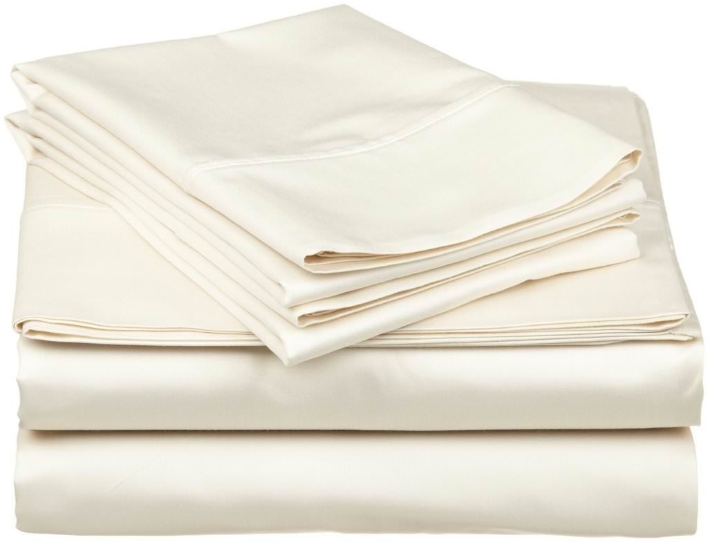 400 Tc Egyptian Cotton 4 Pc Bed Sheet Set Fits Upto 24” Deep Pocket Mattress King, Ivory Solid