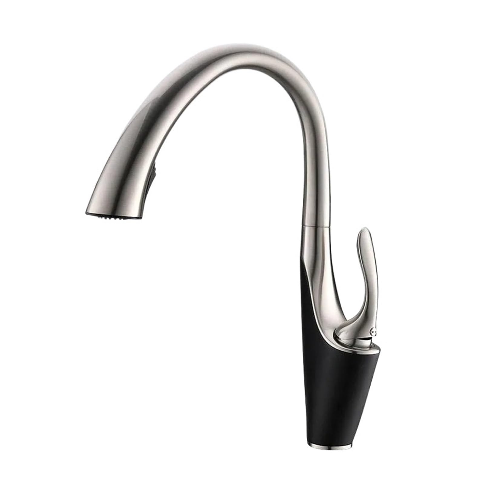 CZYWKDDPP Kitchen Tap, Pull Out Faucet, Deck Mounted Stream Sprayer Nozzle Hot Cold Mixer Taps(Black Brushed Nickel)