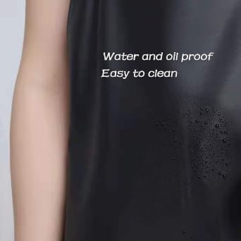 Lchkrep Men's Waterproof Apron Black, Lightweight Vinyl Aprons Rubber Apron for Dishwashing, Butcher apron