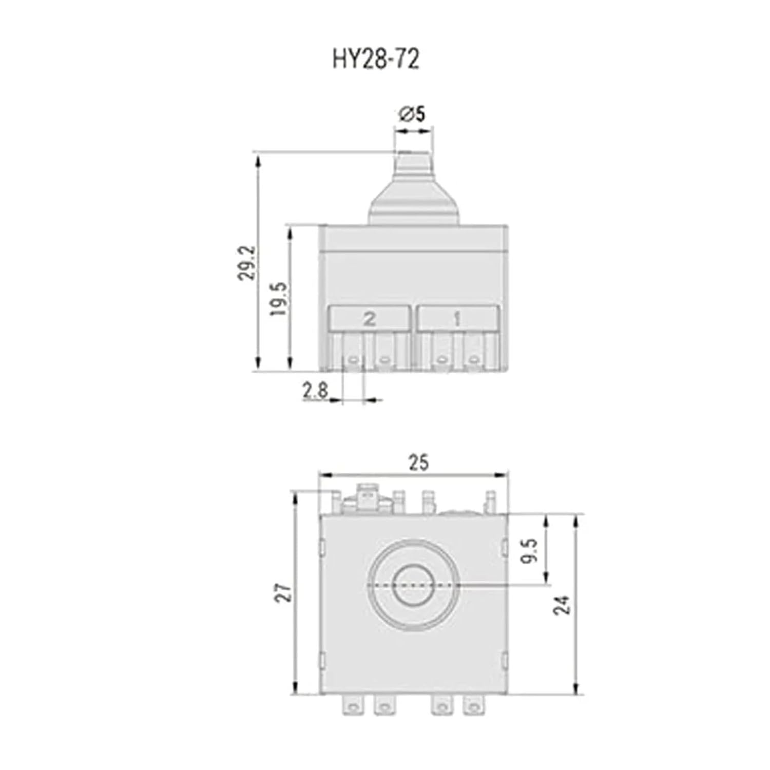 Emergency Stop Switch 2Pcs Industrial Pushbutton Switches Push Button HY28-72 127V 250V, Black Controls Switches