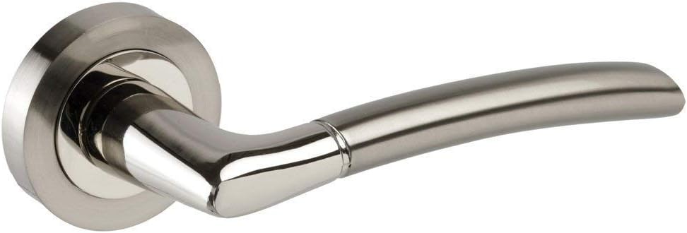 Golden Grace GG606SSK Door Handles Lever Latch On Round Rose in Duo Chrome Finish
