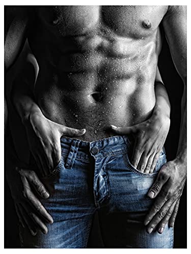 wandmotiv24 Cuadros en acrílico, tamaño 60x45cm, Formato Retrato, Pareja, Hombre, Mujer, Jeans, músculos, decoración, Dormitorio, Sala, Estudio M0111 Cover