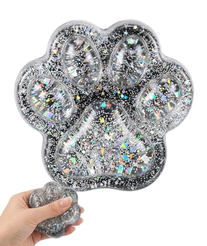 Image of 3PCS Taba Squishy Cat Paw, Taba Squishy for Relaxing Sensory Fidget Pinch Family for Kids Cat Paw Squeeze Cute Beautiful Cat Paw (Silver)