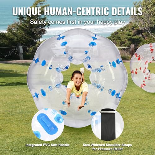 VEVOR Inflatable Bumper Ballѕ 2 Packs; 2FT/3FT/4FT/5FT Body Size Adult Human Bubble Ballѕ, Bumper Bubble Soccer Ballѕ for Teens/Adults