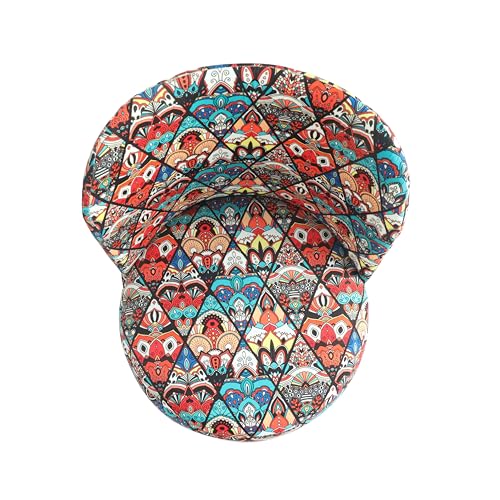 Image of NACIA Elegant Velvet Printed Ottoman Chair | Dressing Table Chair for Bedroom Makeup Room Decor | Modern Upholstered Ottoman with Wooden Legs for Living Room & Home (18x18x32 Inches, Multicross)