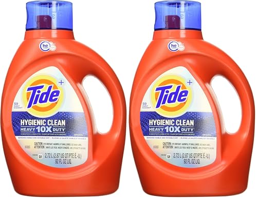 Tide hygienic clean heavy 10x duty liquid laundry detergent, original, 92 oz bottle (Pack of 2)