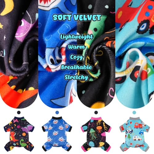 Pijamas para perro 4 pack suave y liviano para recuperación miniatura 4