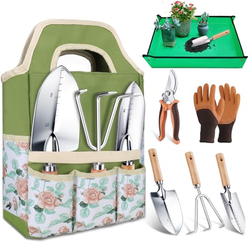 Kynup Gartenwerkzeug Set, 7-teiliges Gartenset aus Edelstahl mit...