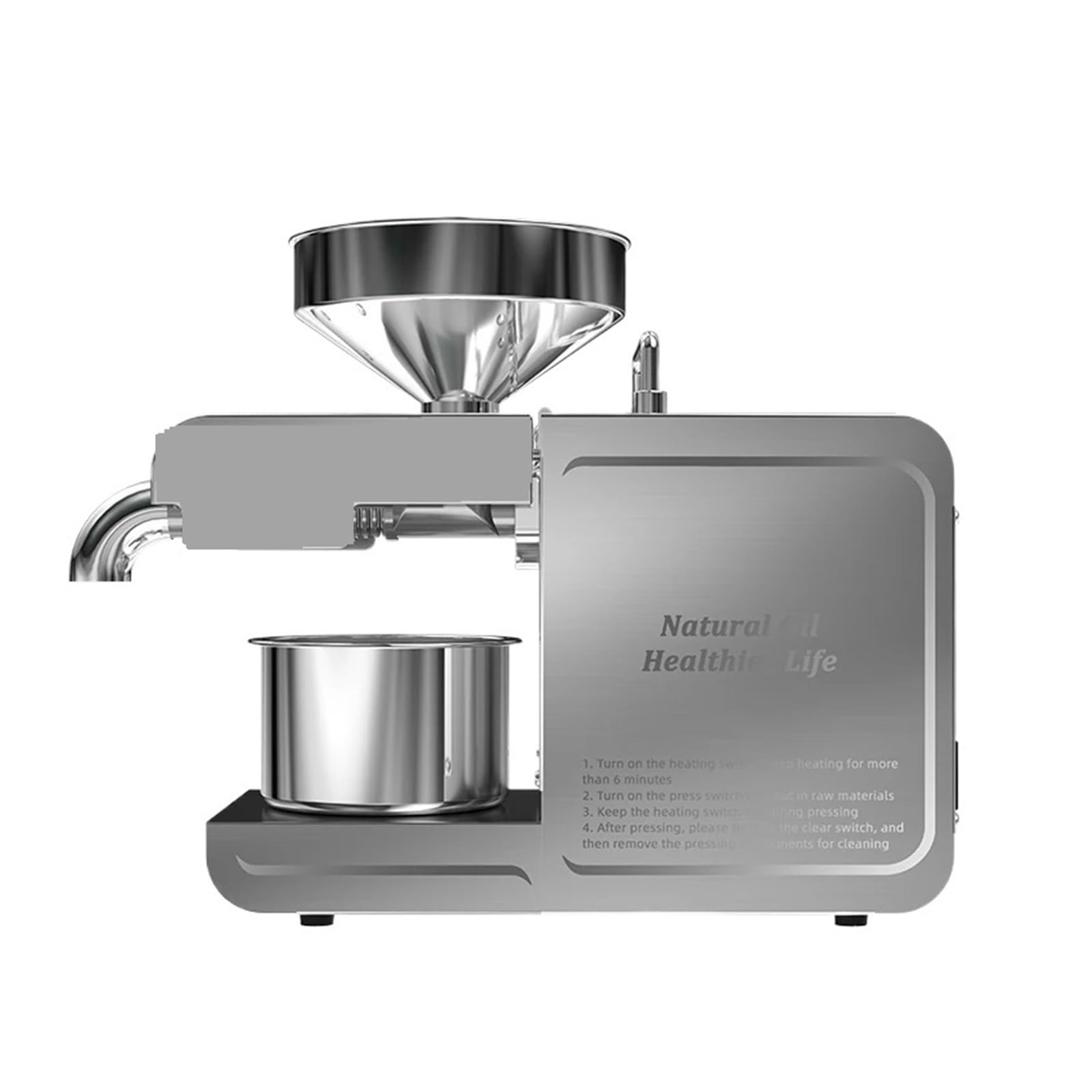 HCZKIUJY Stainless Steel Oil Press Small Household Intelligent Automatic Multi Functional Peanut Sesame Rapeseed Intelligent Temperature Control