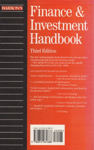 Barron's Finance and Investment Handbook 0812061888 Book Cover
