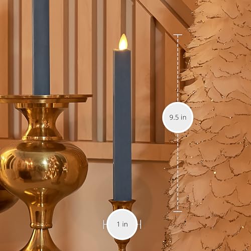 Image of Luminara - Flameless Battery Operated Taper Candle - Spring Lake - Pack of 1-1x9.5 - LED Flickering Flame - Realistic Safe for Home Kids and Pets