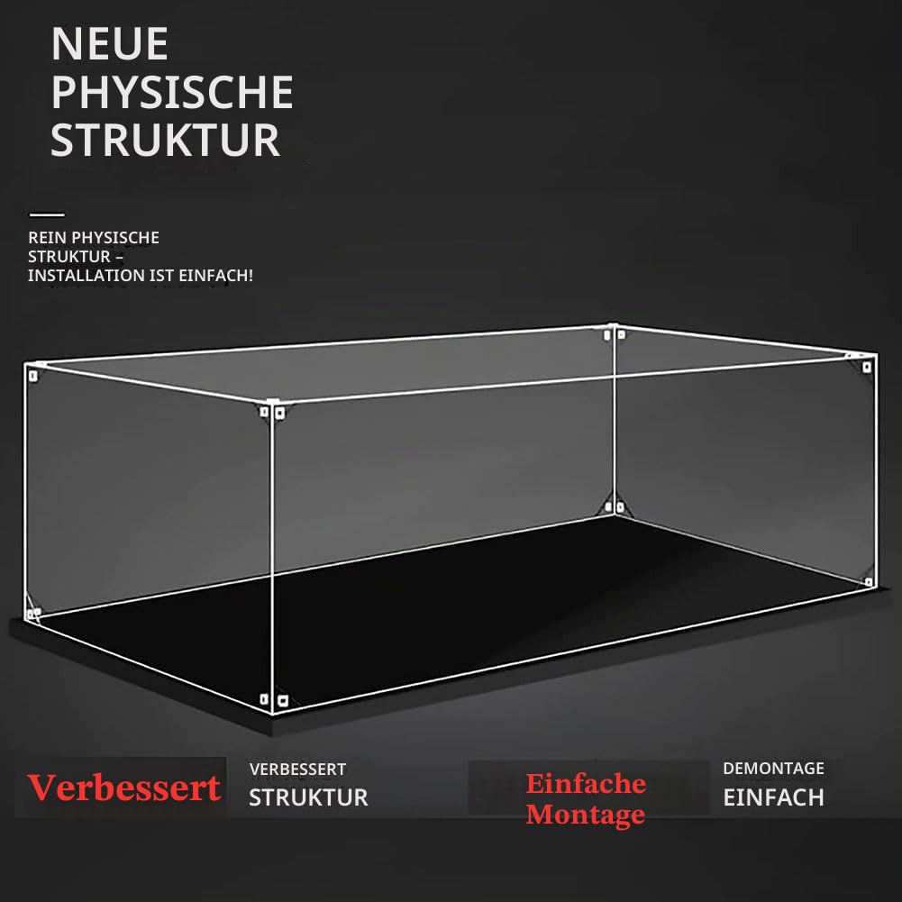 Vitrine mit #4184 Acryl-Vitrine,kompatibel mit #4184 Piratenschiff-Bausteinmodell,staubdichte Display-Box (Modell Nicht im Lieferumfang enthalten)(2MM)