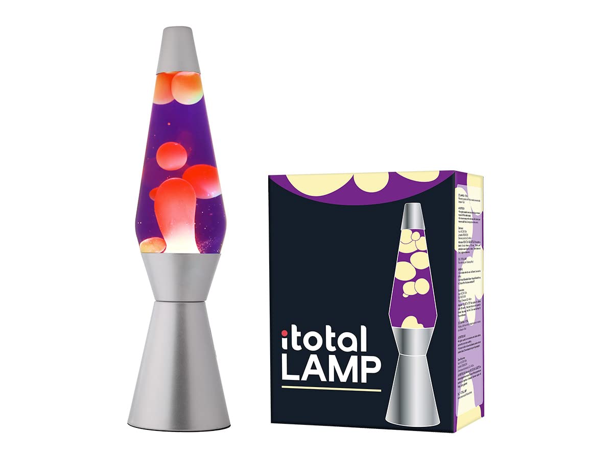 Lavalamp Paars-Zilver – 30 cm lavalamp met paarse vloeistof (I-Total