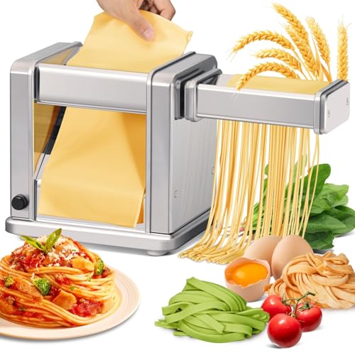 Electric Pasta Maker with Adjustable Thickness and Cutter