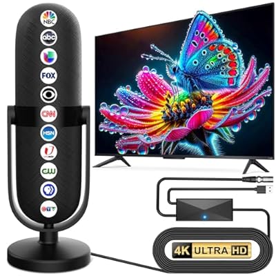 2026 TV Antenna for Local Channels,Antenna for Smart with 360° Signal Booster Reception,Digital Antenna 2500+ Miles Range Support 8K 4K 1080p Televisions,Strongest HD TV Antenna Indoor-25ft Coax Cable