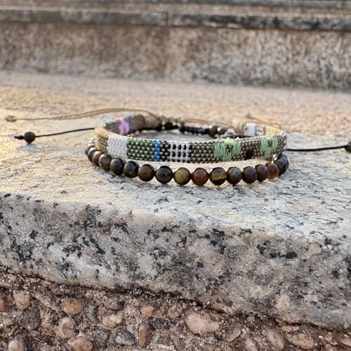 LUBINGSHINE 2pcs Surfer Beach Bracelet, Weave Bracelets for Men Women, Handmade Boho Beaded Braided Bracelets, Summer Jewelry Wrap Bracelets, Waterproof Adjustable Anklet4