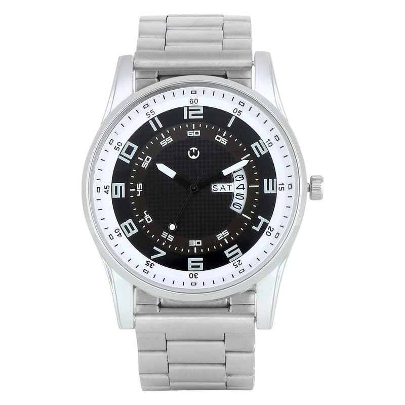 Sliver Stainless Steel Black Dial Day & Date Analog Mens Watch WT-127 (B0CRVM17TT) Amazon Price History, Amazon Price Tracker