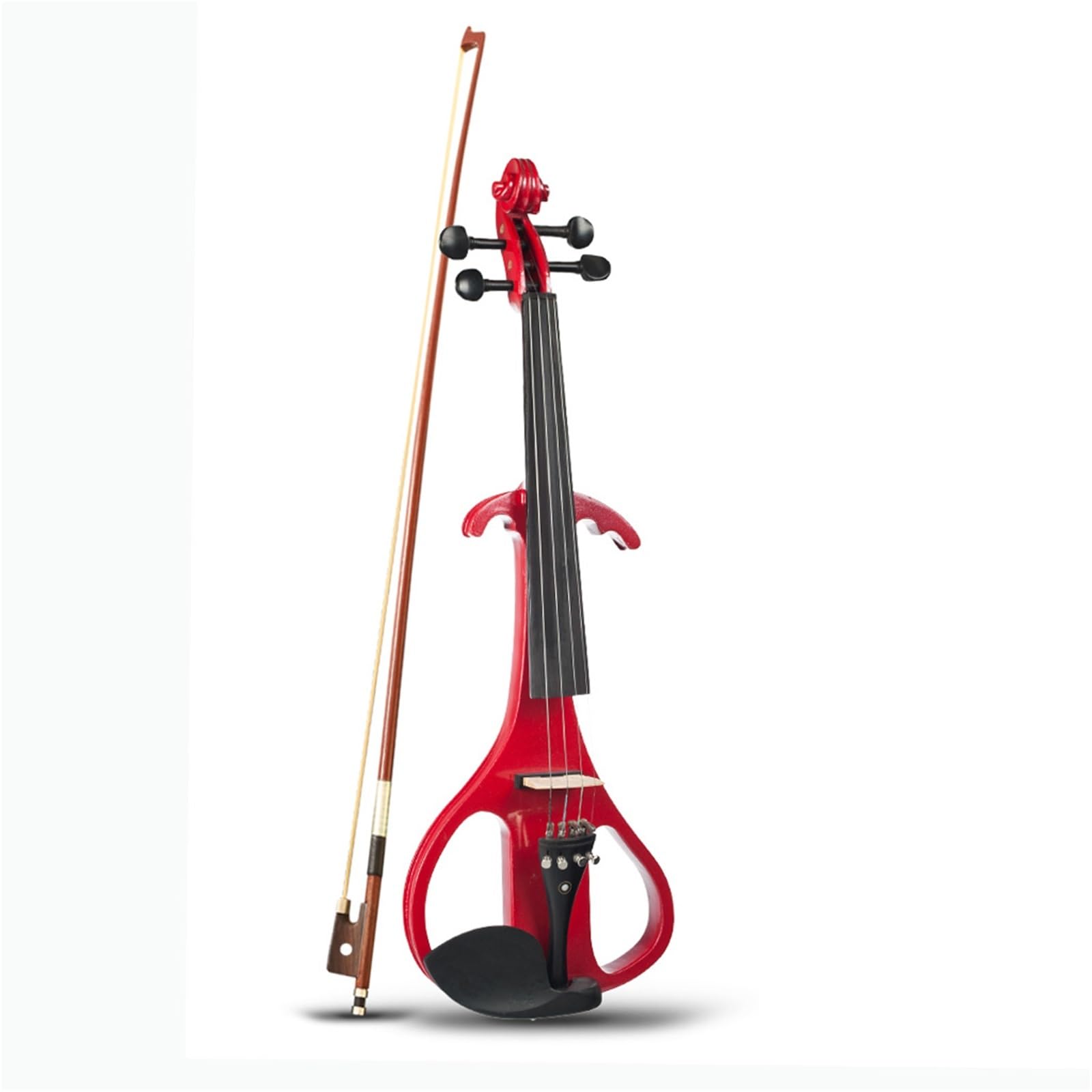 Violino Elettrico 4/4 Custodia Per Violino In Legno Elettrico Silenzioso Cavo Audio Arco Per Violinista KIT Per Principianti(Red)